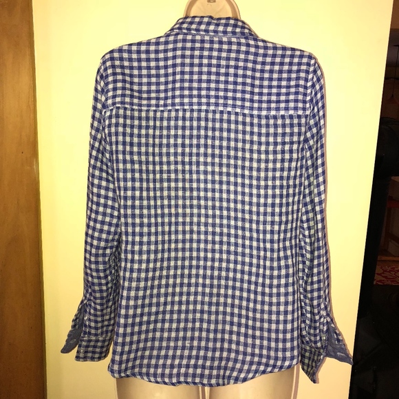 COUPE blue check cotton double layer shirt/pockets - Picture 7 of 7